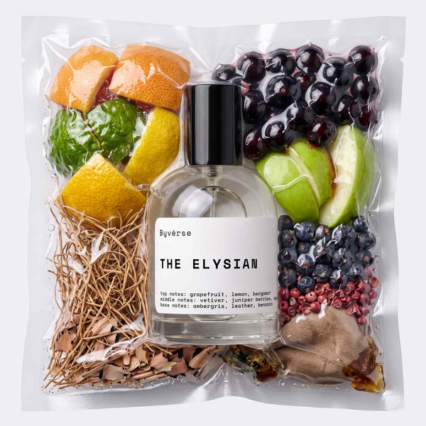 The Elysian (Elysian Fields) Extrait de Parfum bottle – citrus, spice and rich wood fragrance